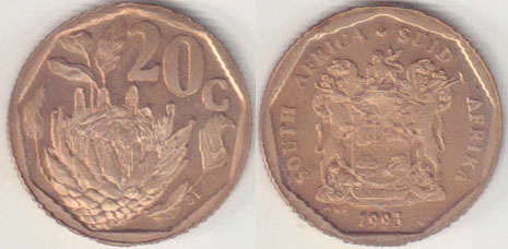 1993 South Africa 20 Cents (Proof) A005028